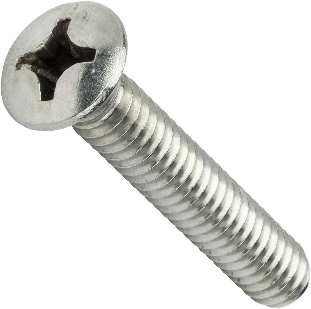 Stainless Phillips Oval Head Machine Screw Assortment in 20 Hole Locking Metal Tray - 18-8 SS
