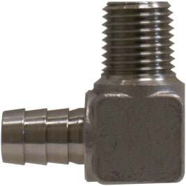 3/8" x 1/4" SS Hose Barb Elbow