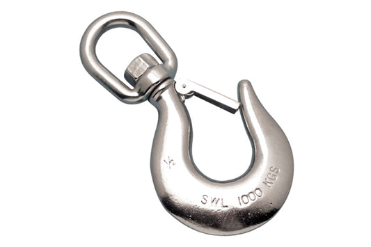 S0455- Stainless Swivel Eye Hook - 316 Stainless Steel - Marine and Industrial Applications - Pick Your Size