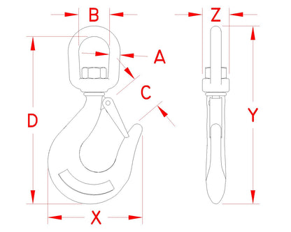 S0455- Stainless Swivel Eye Hook - 316 Stainless Steel - Marine and Industrial Applications - Pick Your Size