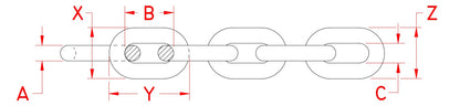 Economy Import Chain - 304 Stainless Steel or 316 Stainless Steel - 10FT Rolls - Pick Your Size