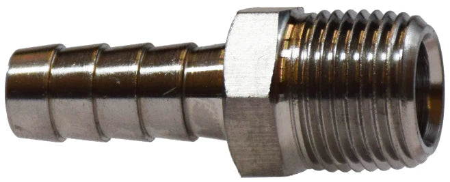 3/16"HOSE X 1/8MP STAINLESS HOSE BARB MALE ADAPTER FITTING