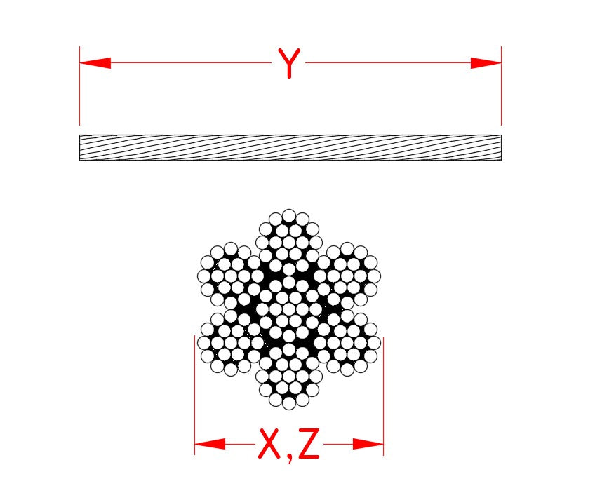 S0704- Stainless 7 x 19 Wire Rope - 304 Stainless Steel - Choose Your Size and Length