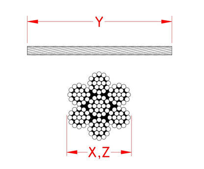 S0704- Stainless 7 x 19 Wire Rope - 304 Stainless Steel - Choose Your Size and Length