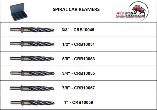 Spiral Car Reamer Assortment in Large Durham Drawer