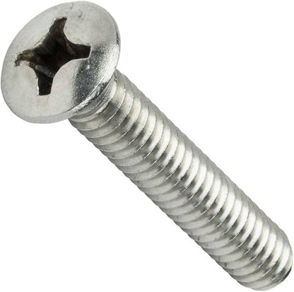 Stainless Phillips Oval Head Machine Screw Assortment in 20 Hole Locking Metal Tray - 18-8 SS