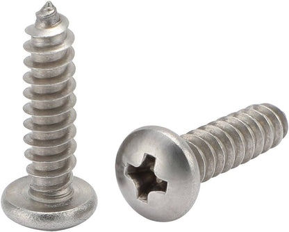 Stainless Phillips Pan Head Sheet Metal Screw Assortment in 24 Hole Metal Locking Tray - 18-8 SS
